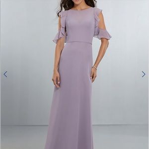 MoriLee Lavender Ruffle Sleeves Crisscross Back Bridesmaids Dress size 10